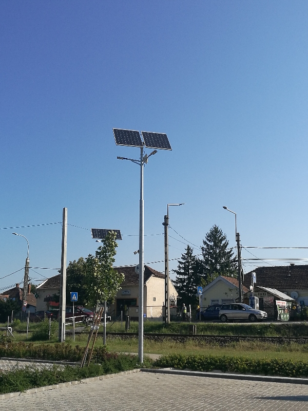 Gyál, Millenium Park, parking lot solar field lighting
