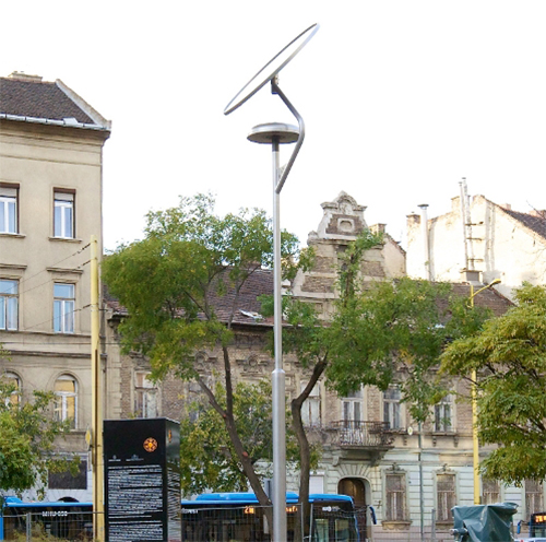 Budapest, Vérmező bikers rest park, solar field lighting, walkway lighting
