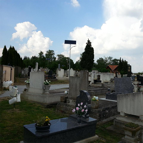 Zalaszentiván, cemetery, solar field lighting