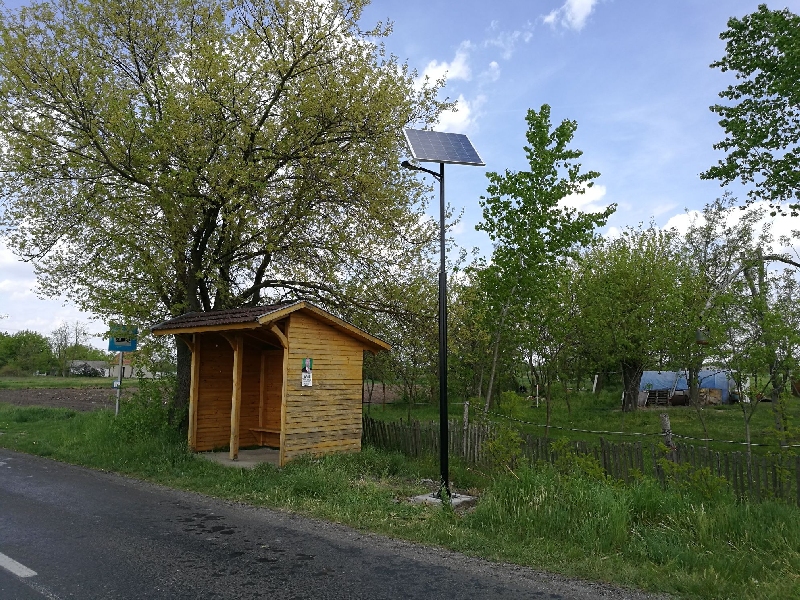 Csengele, solar bus stop and public lighting