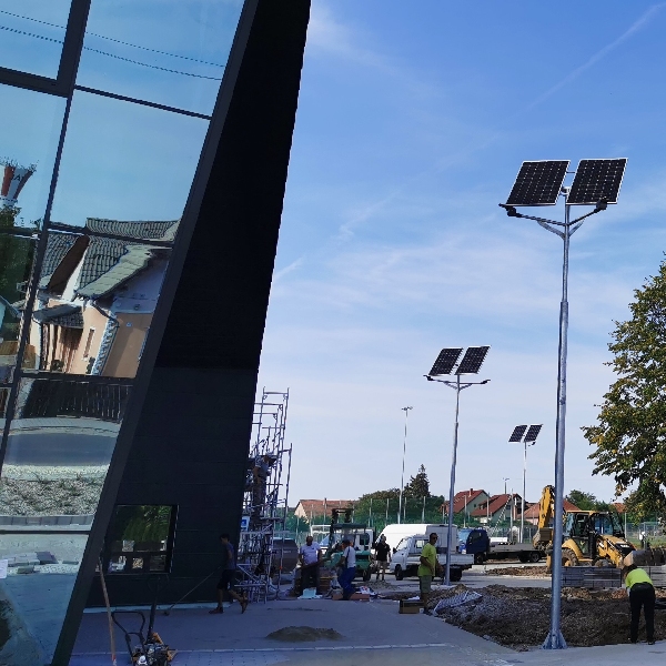 Gyál, Sport Center in Ady Endre street, solar street lighting